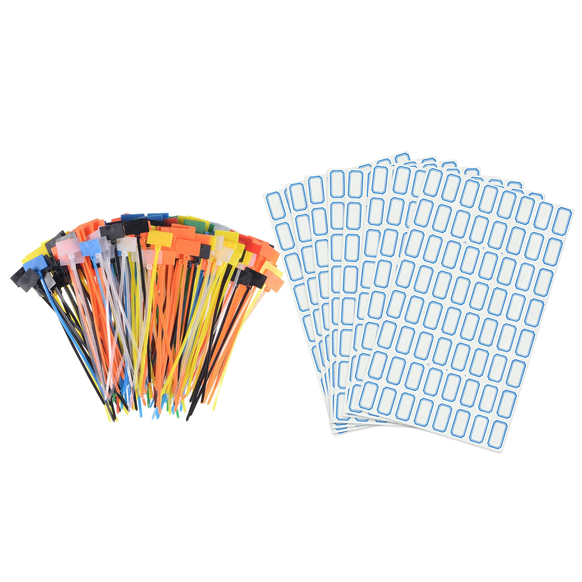 250pcs Nylon Cable Ties Tags Label Marker Self-Locking for Marking Organizing 7 Colors