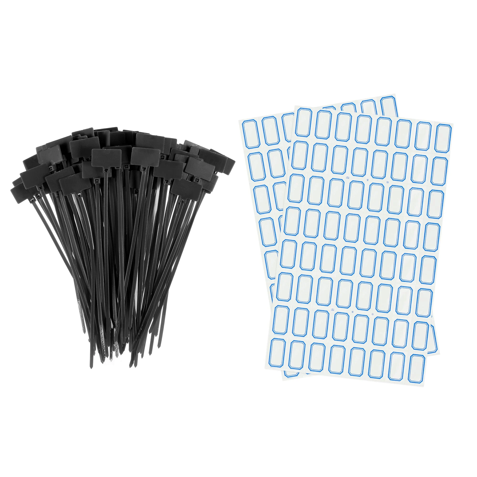 100pcs Nylon Cable Ties Tags Label Marker Self-Locking for Marking Organizing Black