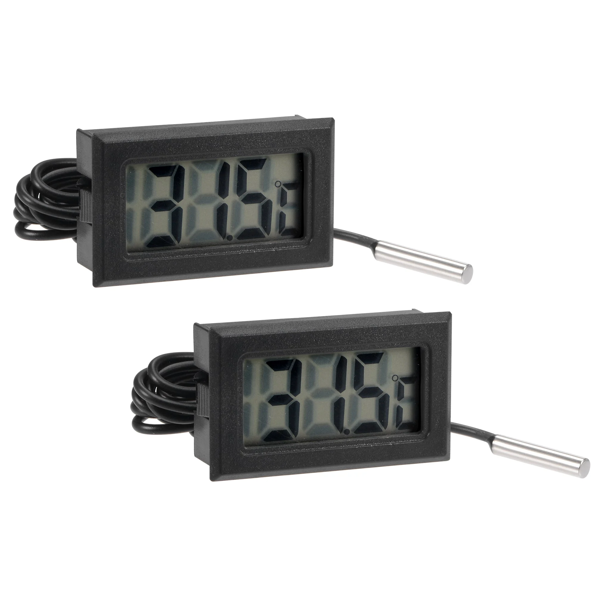 Digital Thermometer -50 to 110 Degree 10K with 1m NTC Sensor Probe Cable 2pcs(Not Included Battery)