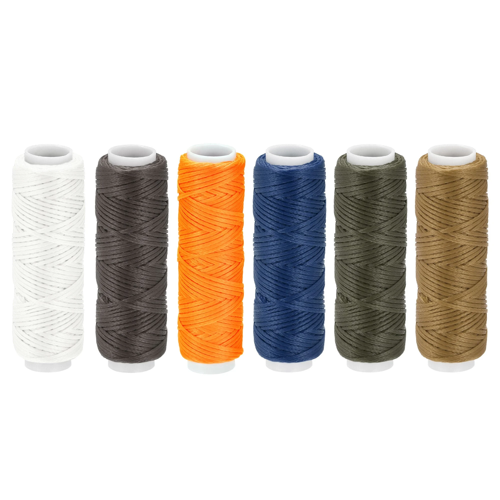 6 Colors Waxed Leather Thread Set 13 Yards 150D/0.8mm Flat Polyester Cords for Hand Sewing