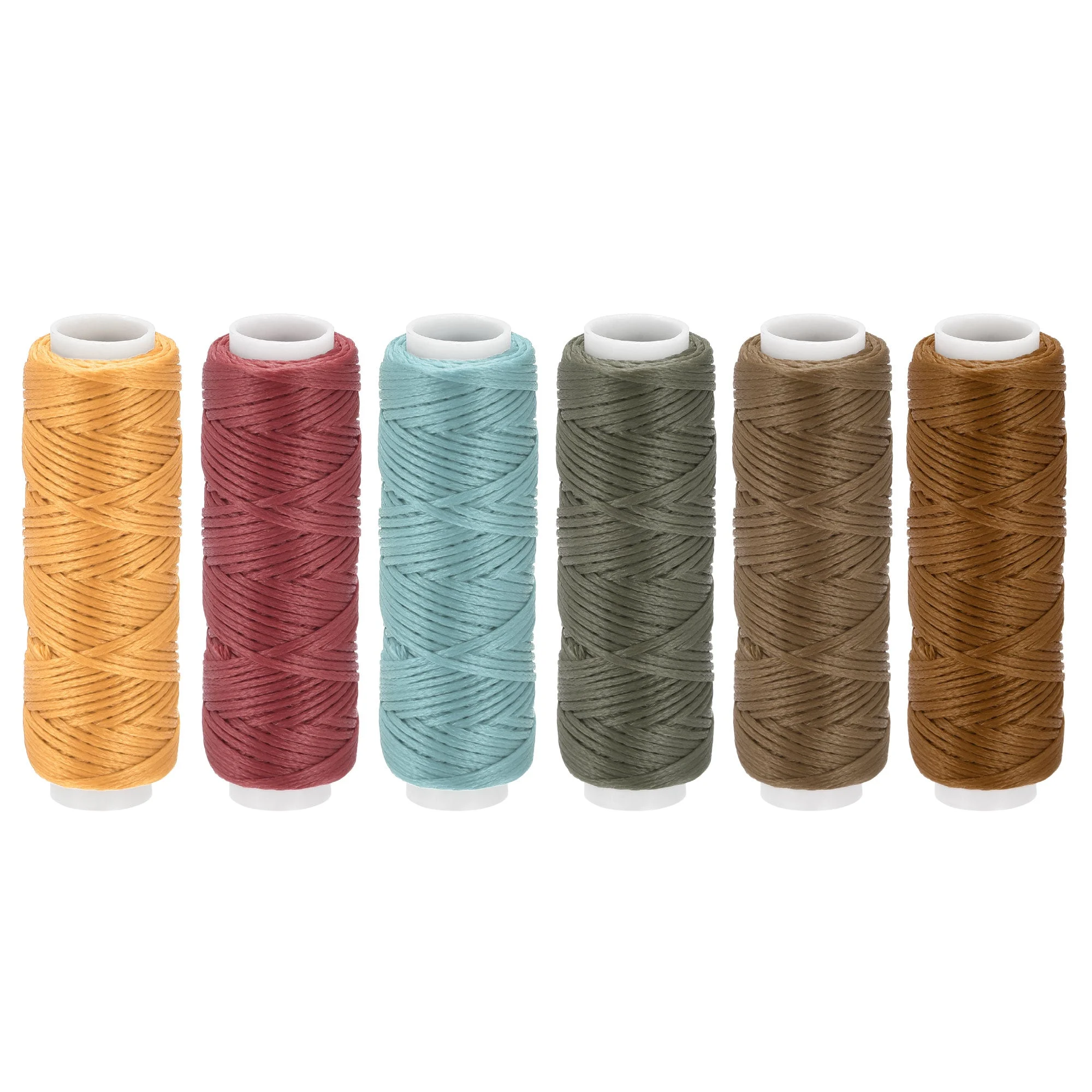 Leather Sewing Threads 13 Yard 150D/0.8mm Polyester Waxed Cord, Dark Colors 6pcs