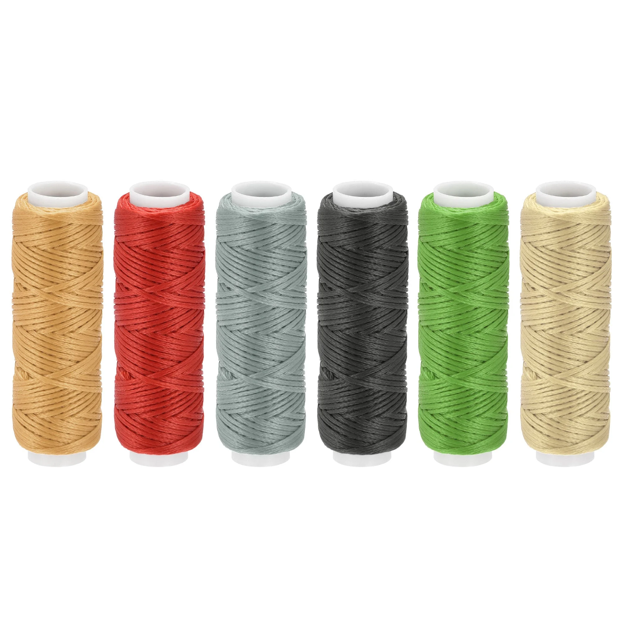Waxed Leather Thread Set 13 Yards 150D/0.8mm Polyester Cords, Multicolor 6pcs