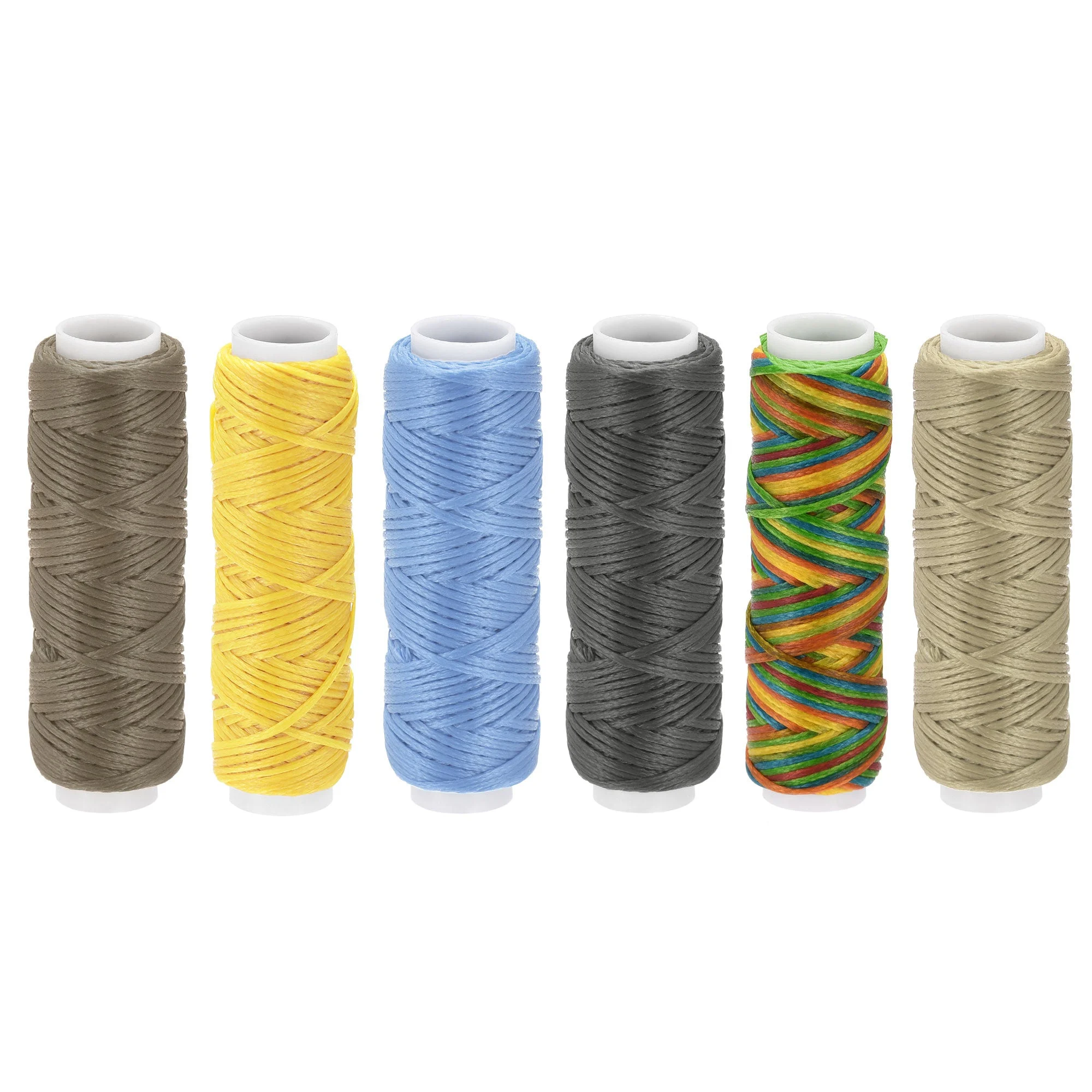 Leather Sewing Thread Set 13 Yards 150D/0.8mm Polyester Waxed Cords for Hand Sewing,(Multicolor 6pcs)