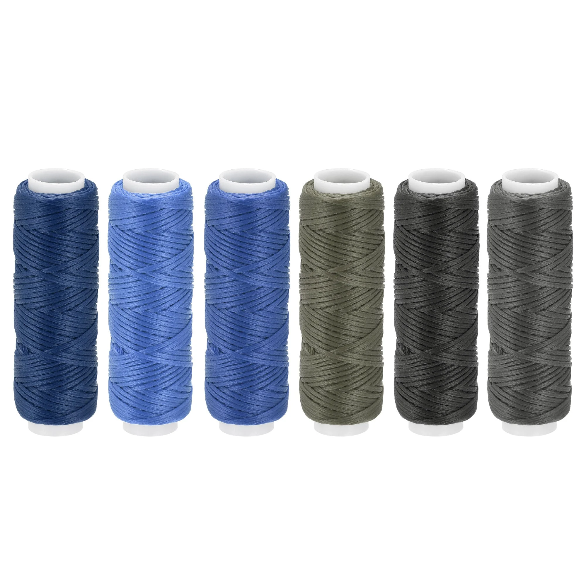 Leather Sewing Thread Set 13 Yards 150D/0.8mm Polyester Waxed Cords for Hand Sewing,(Cold Colors 6pcs)