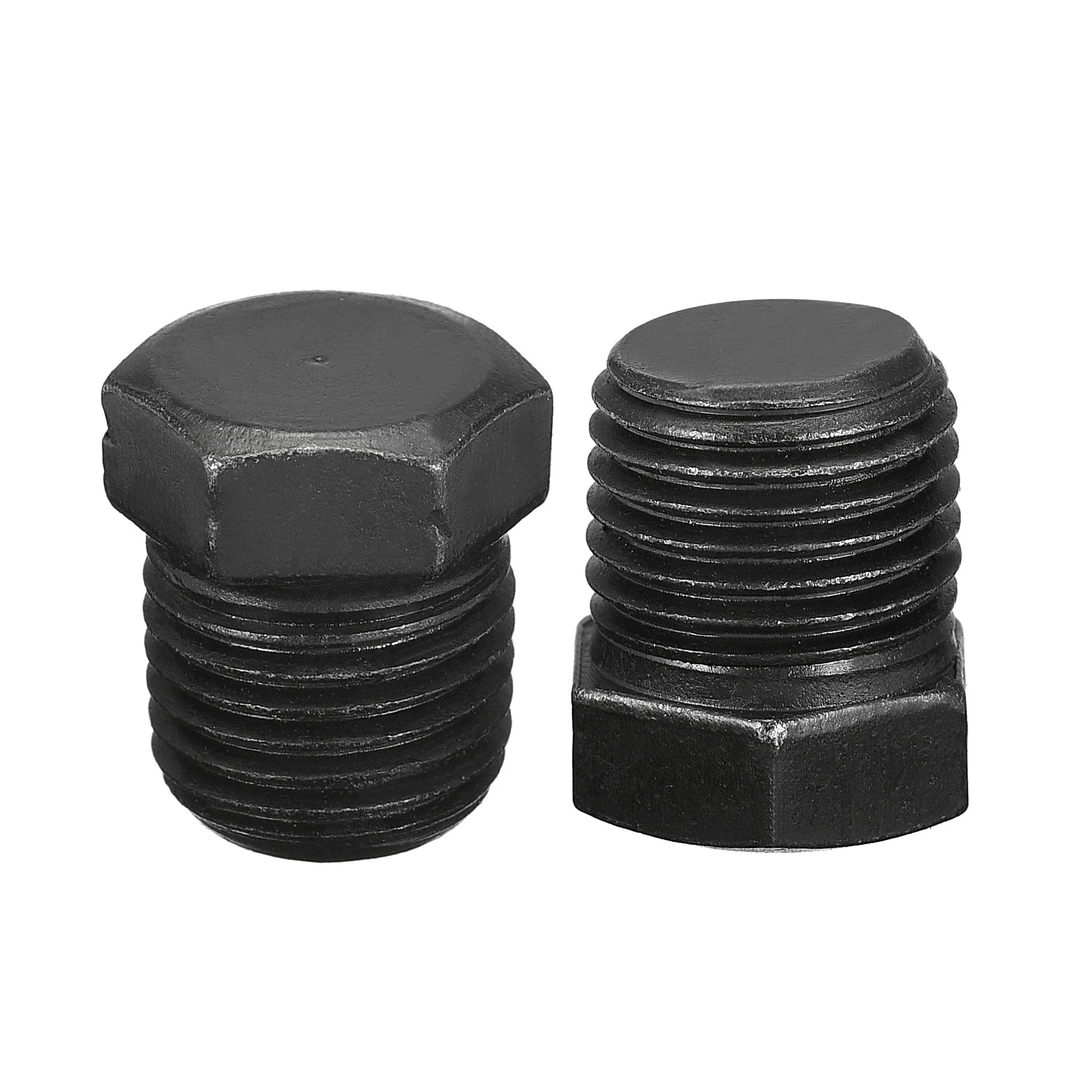 Outer Hex Head Socket Pipe Fitting Plug 1/4PT Male Thread Carbon Steel 2Pcs for Terminate Pipe Ends