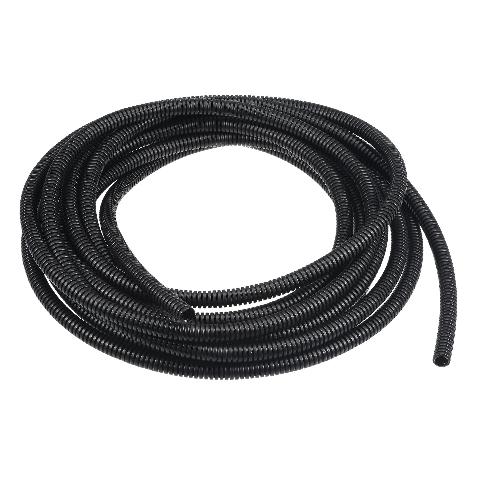 6 M 7 x 10 mm PP Flexible Corrugated Conduit Tube for Garden,Office Black