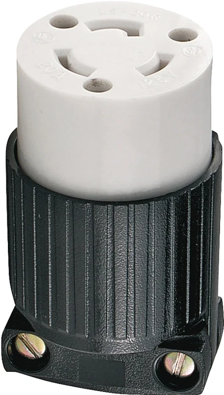 Eaton L520C Electrical Connector, 2-Pole, 20 A, 125 V, NEMA: NEMA L5-20, Black/White
