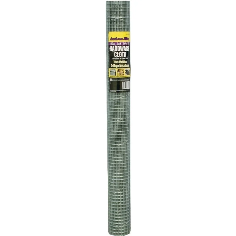 Jackson Wire 11 03 16 13 Hardware Cloth, 10 ft L, 36 in W, 19 Gauge, 1/2 x 1/2 in Mesh, Galvanized