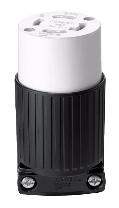 Eaton L1430C Electrical Connector, 3-Pole, 30 A, 125/250 V, NEMA: NEMA L14-30, Black/White