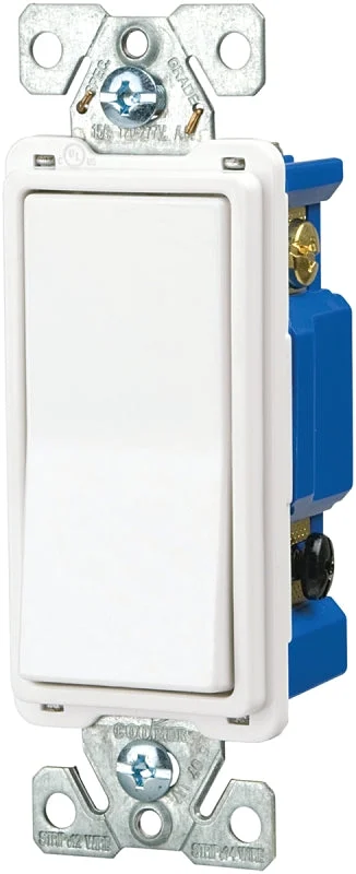 Eaton 7500 Series 7504W-BOX Rocker Switch, 15 A, 120/277 V, 4-Way, Lead Wire Terminal, Thermoplastic Housing Material