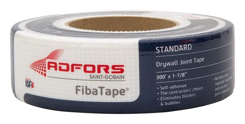 Adfors FibaTape FDW8665-U Drywall Tape Wrap, 300 ft L, 1-7/8 in W, White