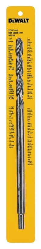 DEWALT DW1608 Drill Bit, 5/16 in Dia, 12 in OAL, Extended Length, Parabolic Flute, 5/16 in Dia Shank