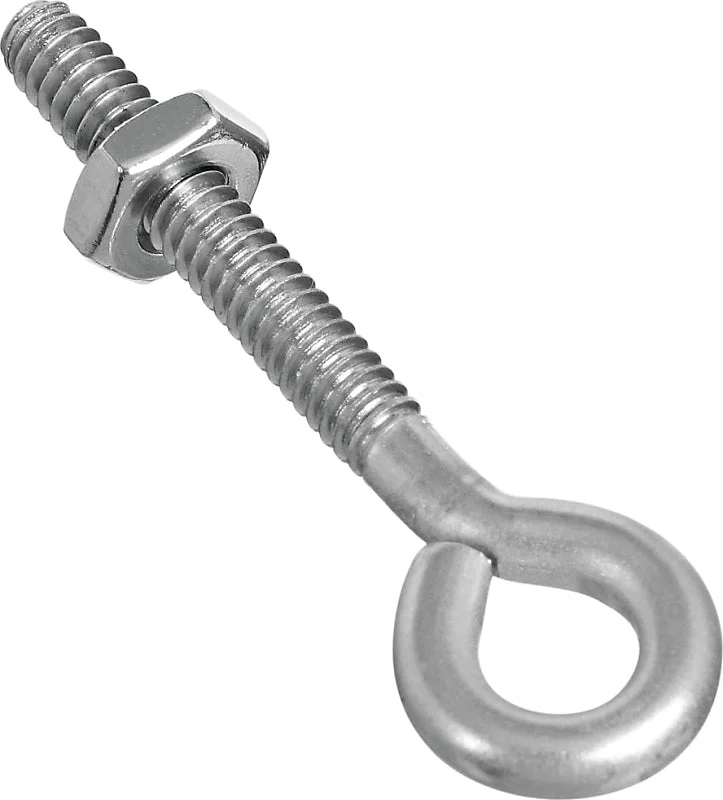 National Hardware N221-564 Eye Bolt, #10-24 Thread, Coarse Thread, 1-1/4 in L Thread, 0.28 in ID Dia Eye, Pack of 10
