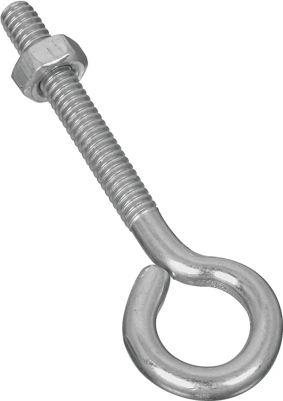 National Hardware N221-119 Eye Bolt, 1/4-20 Thread, Coarse Thread, 1-3/4 in L Thread, 0.56 in ID Dia Eye, Steel, Zinc, Pack of 20
