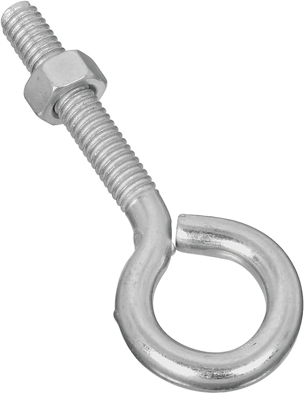 National Hardware N221-218 Eye Bolt, 5/16-18 Thread, Coarse Thread, 1-3/4 in L Thread, 3/4 in ID Dia Eye, Steel, Zinc, Pack of 10