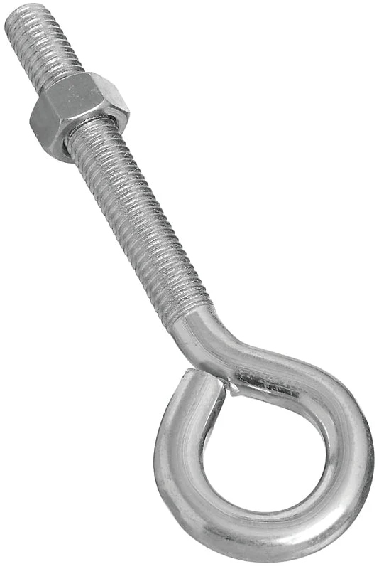 National Hardware N221-317 Eye Bolt, 1/2-13 Thread, Coarse Thread, 3-1/2 in L Thread, 1 in ID Dia Eye, 3.95 in L Shank, Pack of 10