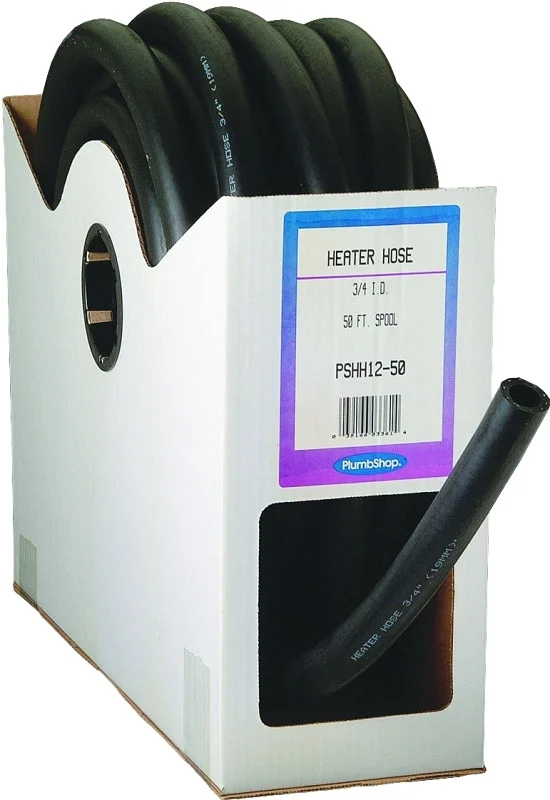 Abbott Rubber T62 Series T62004003/HH3450P Heater Hose, 3/4 in, Synthetic Rubber, Black, 50 ft L