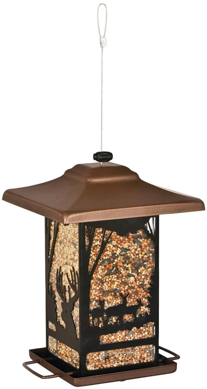 Perky-Pet 8504-2 Wild Bird Feeder, Wilderness Lantern, 2 lb, Black Oil Sunflower, Hulled Sunflower and Safflower, Mixed, Pack of 2