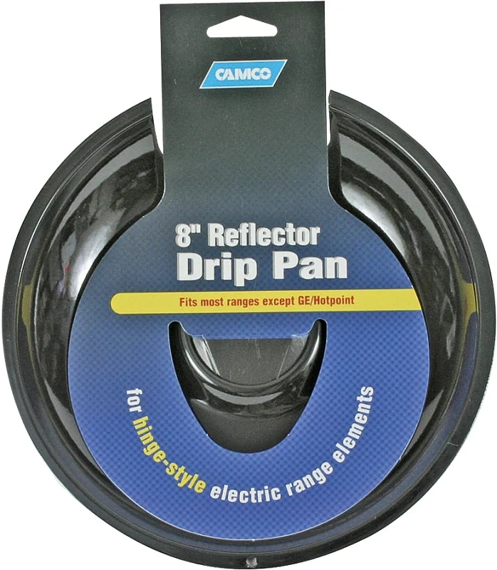 Camco USA 00433 Drip Pan, For: Hinge-Style Electric Range Elements and Only GE/Hotpoint Electric Ranges, 8 in Dia