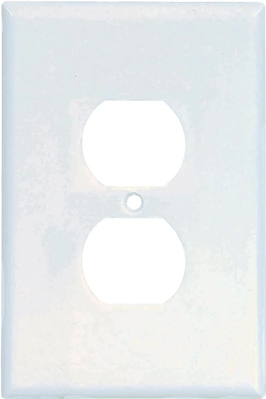 Eaton 2142W-BOX Duplex Oversize Receptacle Wallplate, 5-1/4 in L, 3-1/2 in W, 1-Gang, Thermoset, White, High-Gloss, Box, Pack of 10