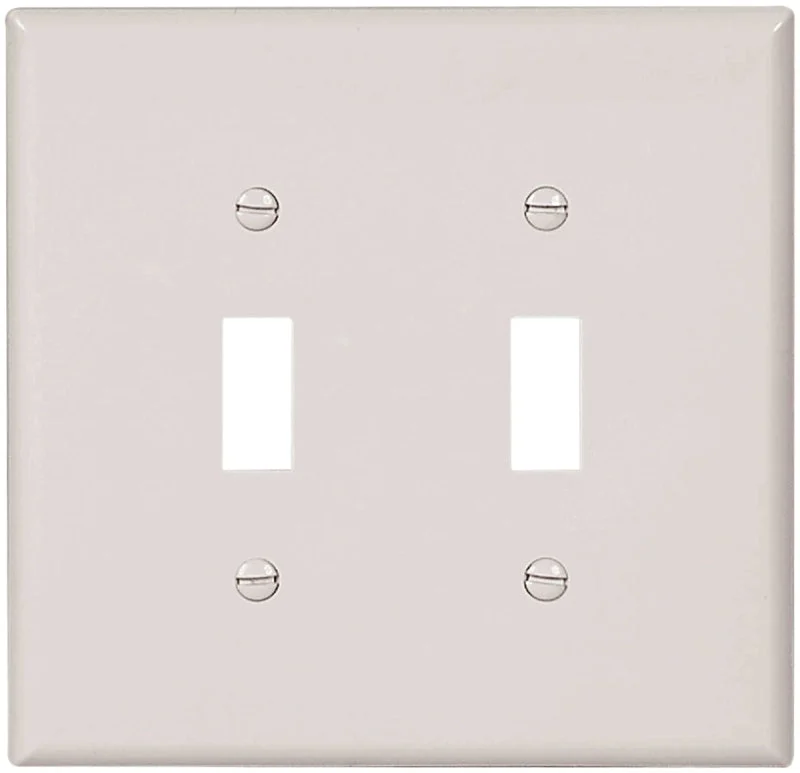 Eaton 2149W-BOX Wallplate, 5-1/4 in L, 5.31 in W, 2-Gang, Thermoset, White, Pack of 10