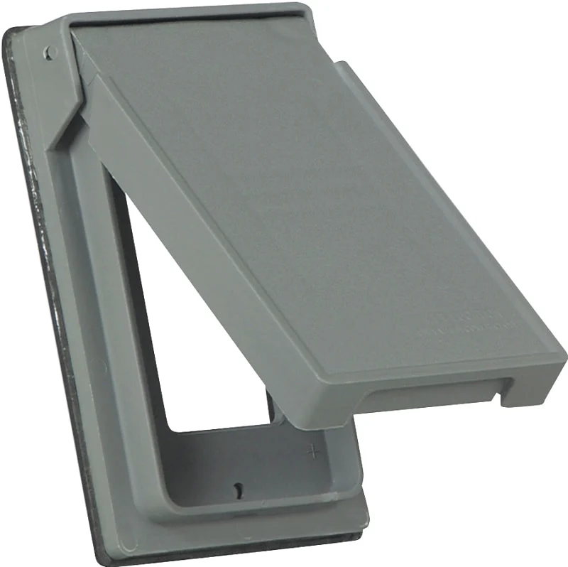 Eaton Wiring Devices S2966 Cover, 4-3/4 in L, 2-61/64 in W, Rectangular, 1-Gang, Thermoplastic, Gray, Electro-Plated