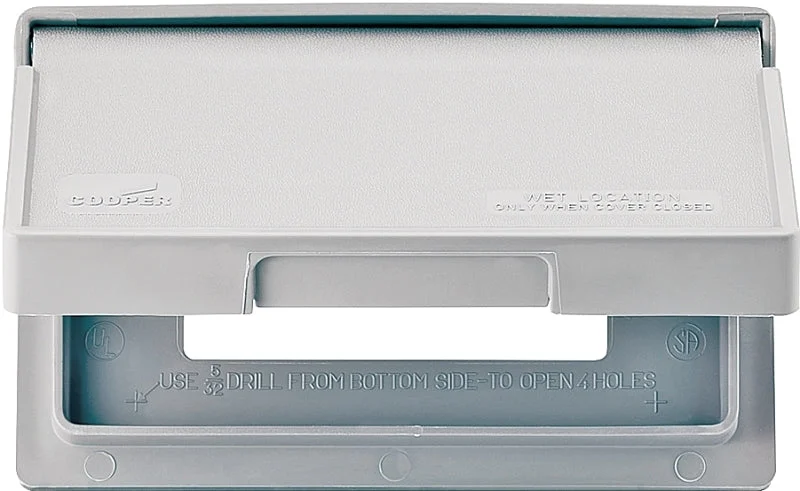 Eaton Wiring Devices S3966 Cover, 7 in L, 4-1/2 in W, Rectangular, 1-Gang, Thermoplastic, Gray, Electro-Plated