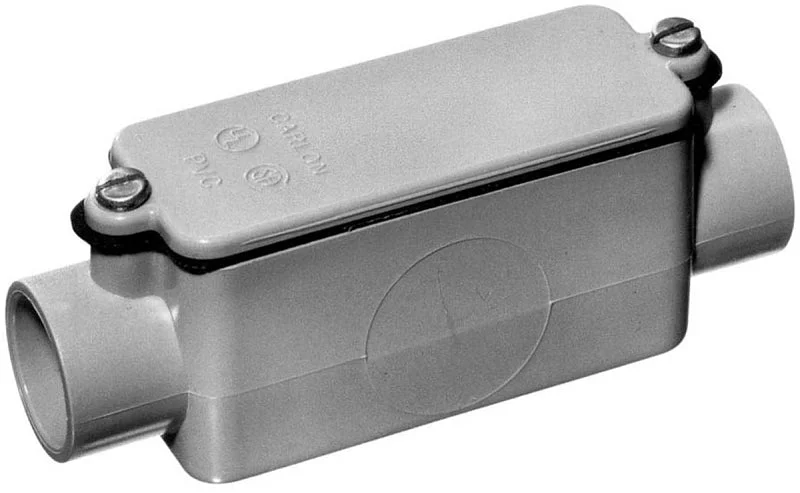 Carlon E987E-CTN Conduit Body, Rigid, 3/4 in Hub, 6-7/8 in OAL, PVC, Gray
