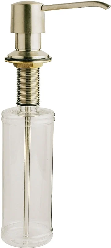 Keeney K612DSBN Soap Lotion Dispenser, Plastic/Stainless Steel, Clear, Brushed Nickel