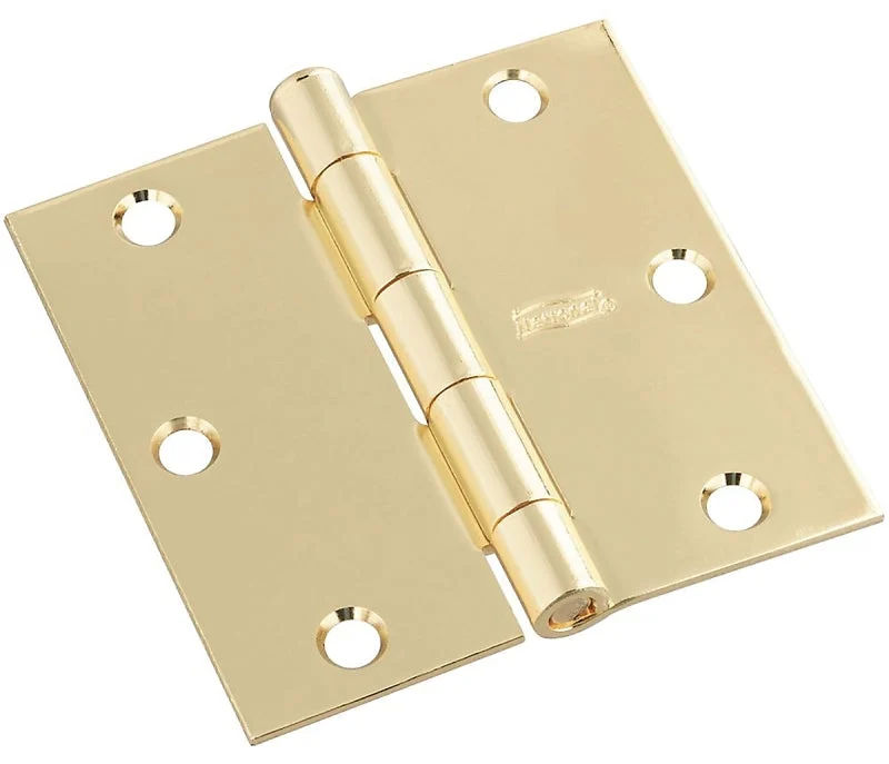 National Hardware N830-320 Square Corner Door Hinge, 3-1/2 in H Door Leaf, 3-1/2 in L x 3-1/2 in W, Cold Rolled Steel