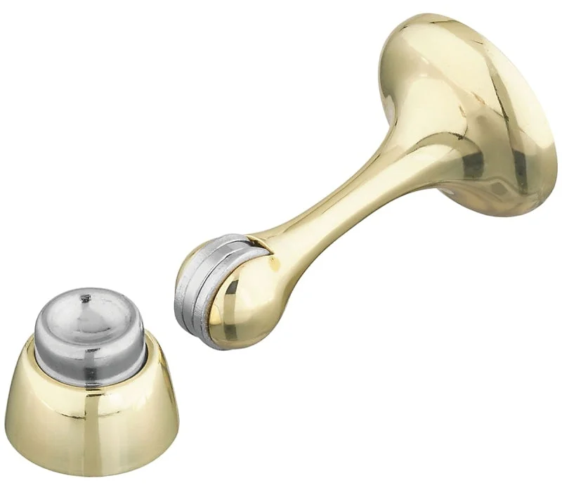 National Hardware N328-161 Door Stop, 1-3/4 in L, 4-3/4 in W, 3 in Projection, Die-Cast Zinc/Steel, Brass