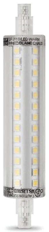 Feit Electric BPJ118/LED LED Bulb, Specialty, R7s Lamp, 60 W Equivalent, RSC Lamp Base, Non-Dimmable, Clear, Warm White