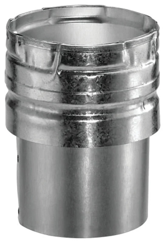 AmeriVent 6EDC Draft Hood Connector, 6 in Dia, 6 in OAL, Snap-Lock, Steel
