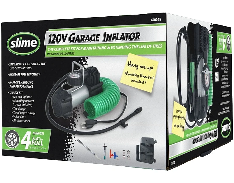 Slime 40045 Garage Tire Inflator, 120 V, 0 to 150 psi Pressure, Dial