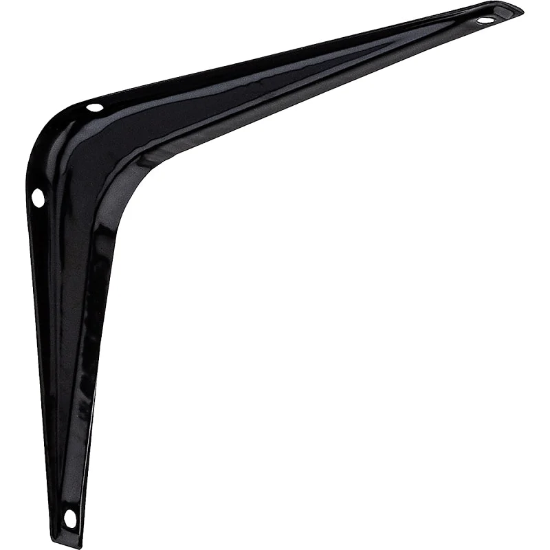 National Hardware 211BC Series N218-911 Shelf Bracket, 100 lb, 6 in L, Steel, Black, Pack of 20