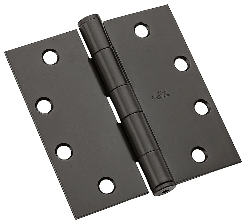 National Hardware N236-018 Template Hinge, 4-1/2 in H Frame Leaf, 1.3875 in Thick Frame Leaf, Steel, Oil-Rubbed Bronze, Pack of 12