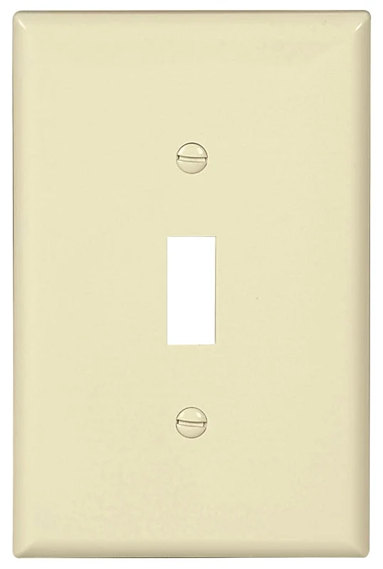 Eaton PJ1LA Wallplate, 4-7/8 in L, 3-1/8 in W, 1-Gang, Polycarbonate, Light Almond, High-Gloss, Pack of 25