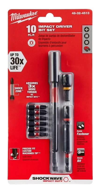 Milwaukee SHOCKWAVE Impact Duty 48-32-4513 Expand Set, 10-Piece, Steel