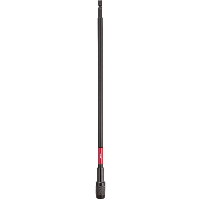 Milwaukee SHOCKWAVE 48-32-4533 Series Bit Holder, 12 in L, 1/4 in Drive, Hex Drive, 1/4 in Shank, Hex Shank, Steel, 1/PK