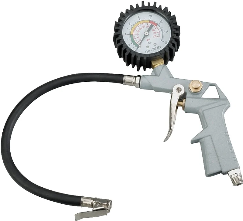 ProSource DQ1103L Tire Inflator with Gauge, 0 to 220 psi Pressure, 0 to 220 psi, Metal, Gray