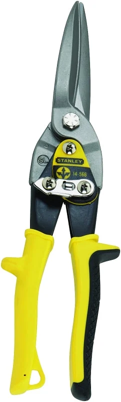 STANLEY FMHT73561/14-566 Aviation Snip, 13 in OAL, 3-9/5 in L Cut, Straight Cut, Steel Blade, Cushion Grip Handle