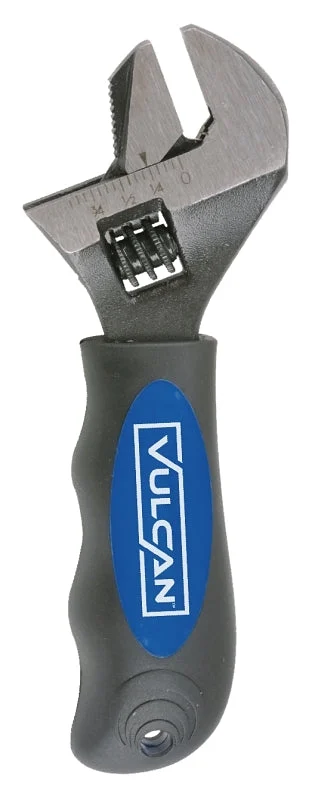 Vulcan 900061 Adjustable 2-in-1 Stubby Wrench, 6-1/4 in OAL, Steel, Blackened, Ergonomic Handle