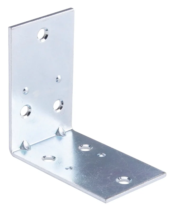 ProSource BH-6033L Corner Brace, 2-1/2 in L, 2-1/2 in W, 2-1/2 in H, Steel, Zinc-Plated, 2 mm Thick Material, Pack of 10