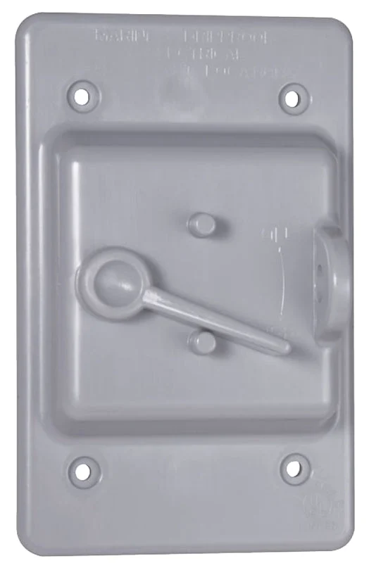 Bell Outdoor PTC100GY Toggle Switch Cover, 1.88 in L, 3 in W, 1-Gang, Polycarbonate, Gray