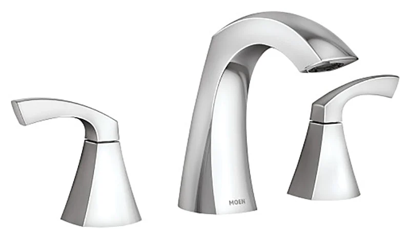 Moen Lindor 84504 Widespread Bathroom Faucet, 1.2 gpm, 2-Handle, 3-Faucet Hole, Metal, Chrome