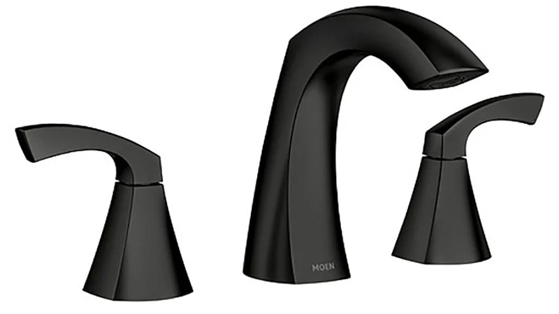 Moen 84504 Series 84504BL Bathroom Faucet, 1.2 gpm, 2-Handle, 3-Faucet Hole, Stainless Steel, Lever Handle