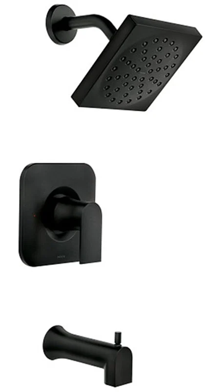 Moen 82760BL Tub/Shower, Rain Shower Showerhead, 1.75 gpm Showerhead, 1 Spray Settings, Diverter Tub Spout, Metal