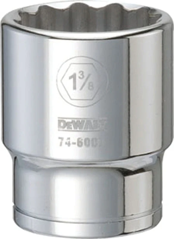 DEWALT DWMT74600OSP Drive Hand Socket, 1-3/8 in Socket, 3/4 in Drive, 12-Point, Steel, Polished Chrome Vanadium