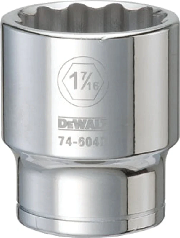 DEWALT DWMT74604OSP Drive Hand Socket, 1-7/16 in Socket, 3/4 in Drive, 12-Point, Steel, Polished Chrome Vanadium