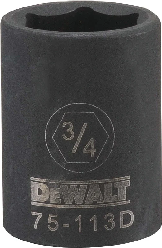 DEWALT DWMT75113OSP Impact Socket, 3/4 in Socket, 1/2 in Drive, 6-Point, CR-440 Steel, Black Oxide
